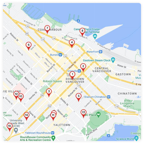 A snapshot of ABMs Clients can access for free in Vancouver, Canada.
