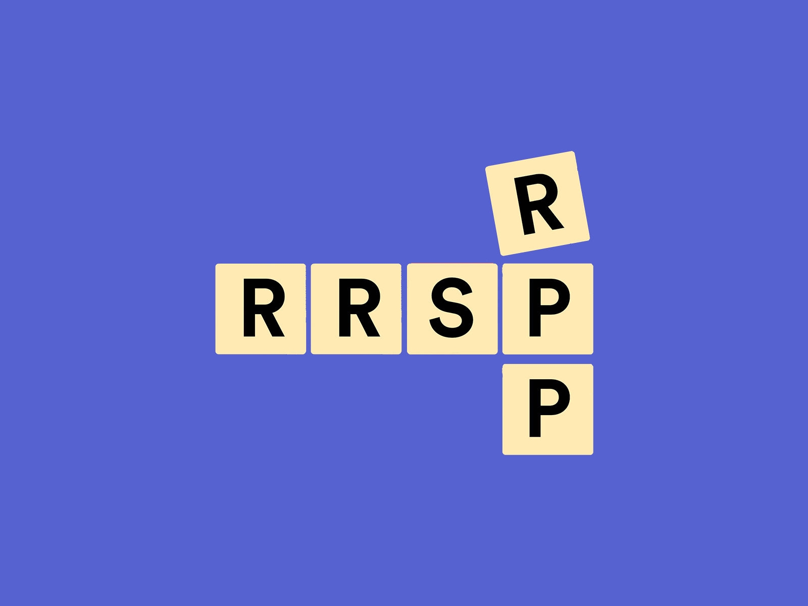 Illustration showing game tiles spelling the words RPP and RRSP.