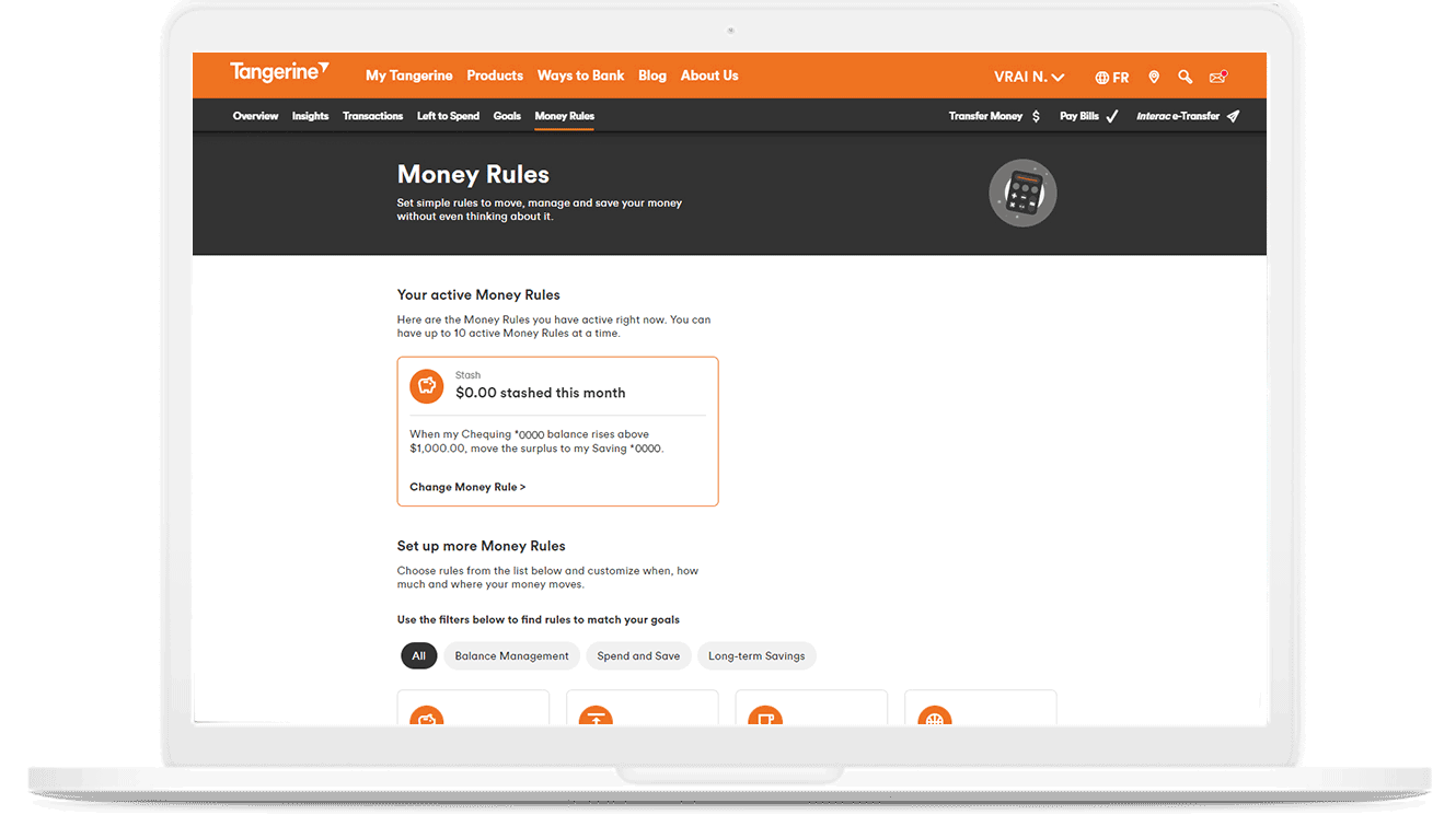 Screenshot of Money Rules