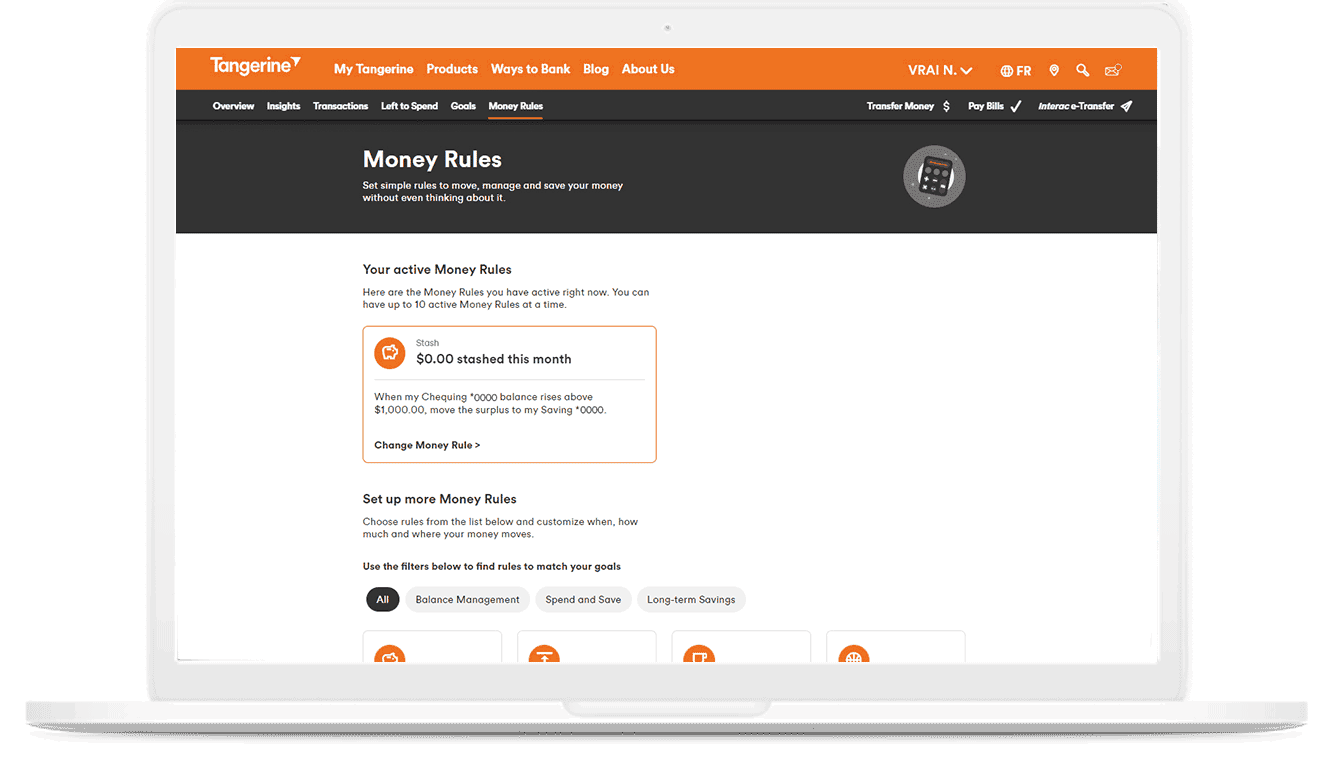 Screenshot of Money Rules