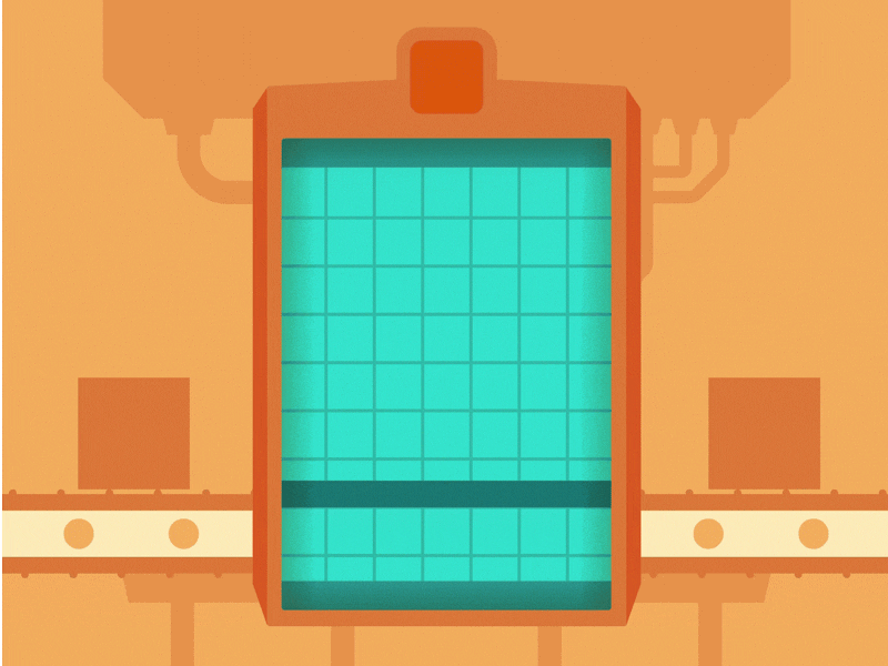 Animated illustration showing messages on a conveyor belt being fed into a “fact checking machine.”