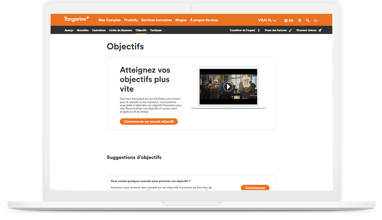 Capture d’écran de la création d’un objectif