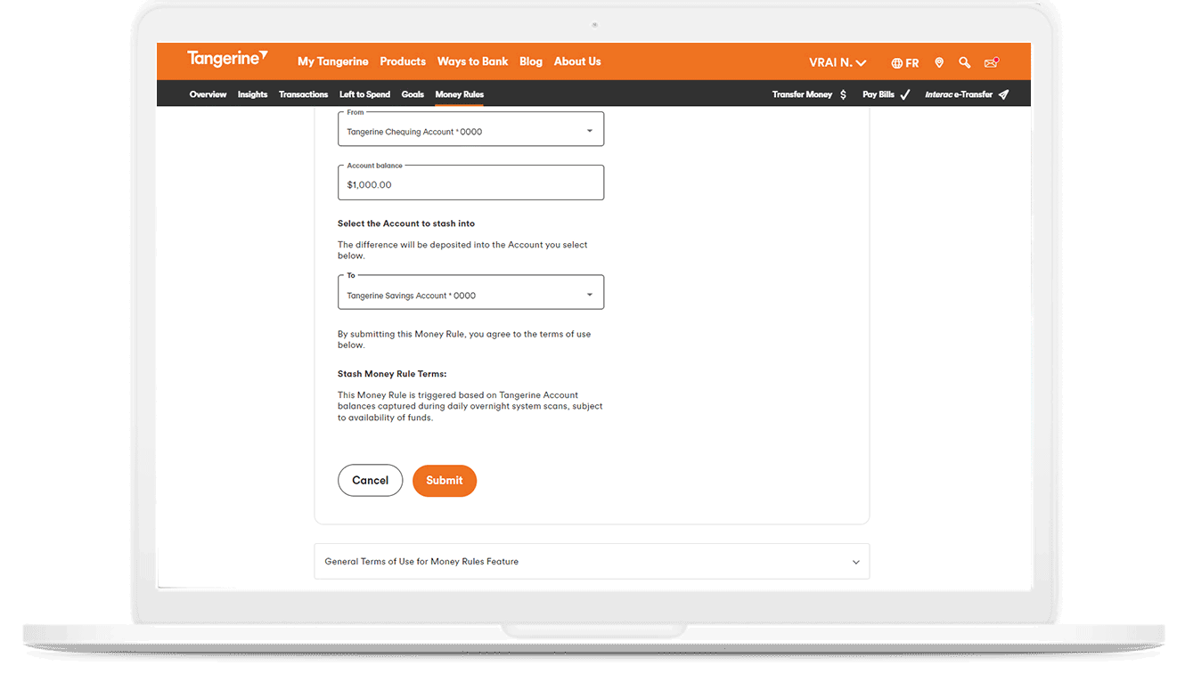 Screenshot of review and submit