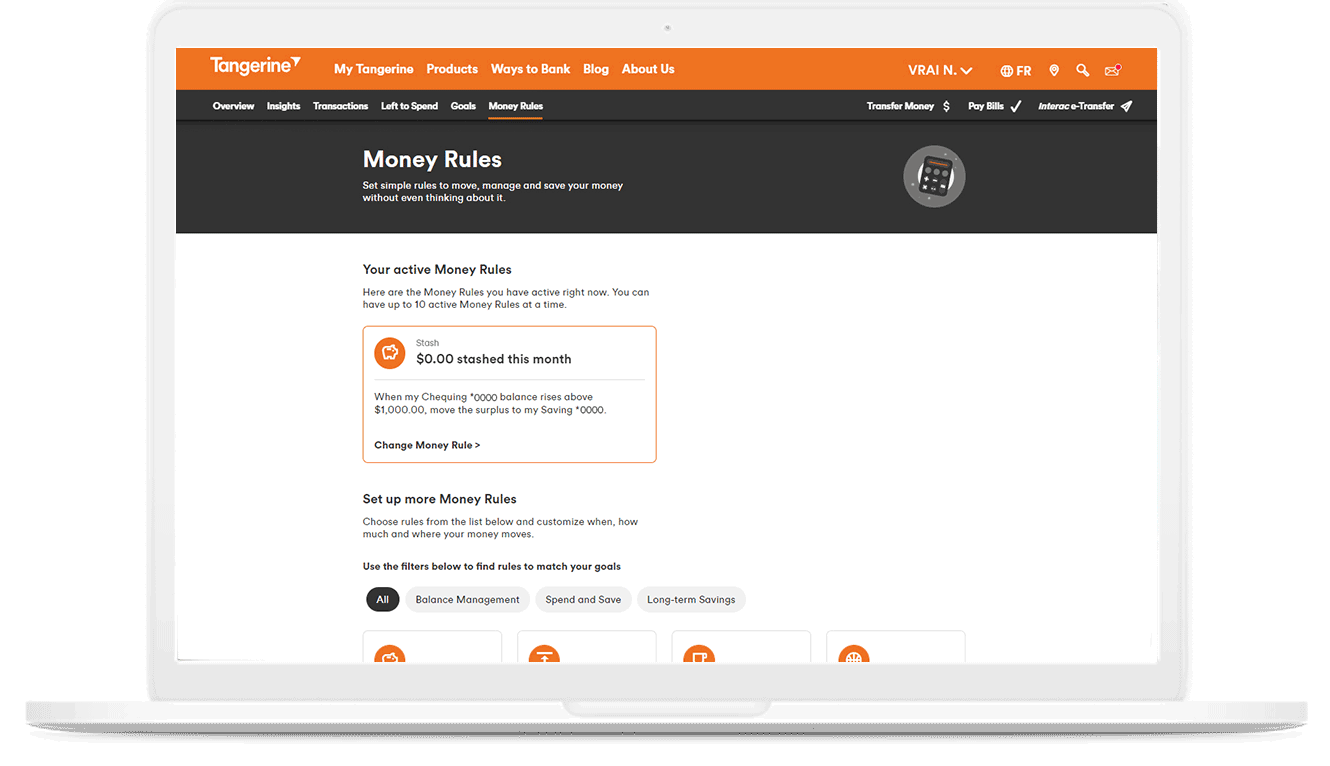 Screenshot of the confirmation page