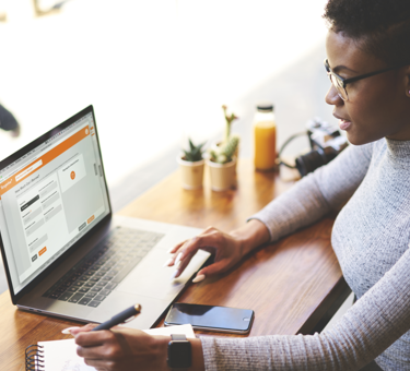 Woman on a laptop