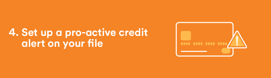 4 – Set up a pro-active credit alert on your file